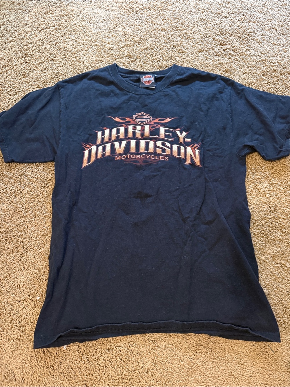 Harley-Davidson Black Short Sleeve Tee with Orange Logo